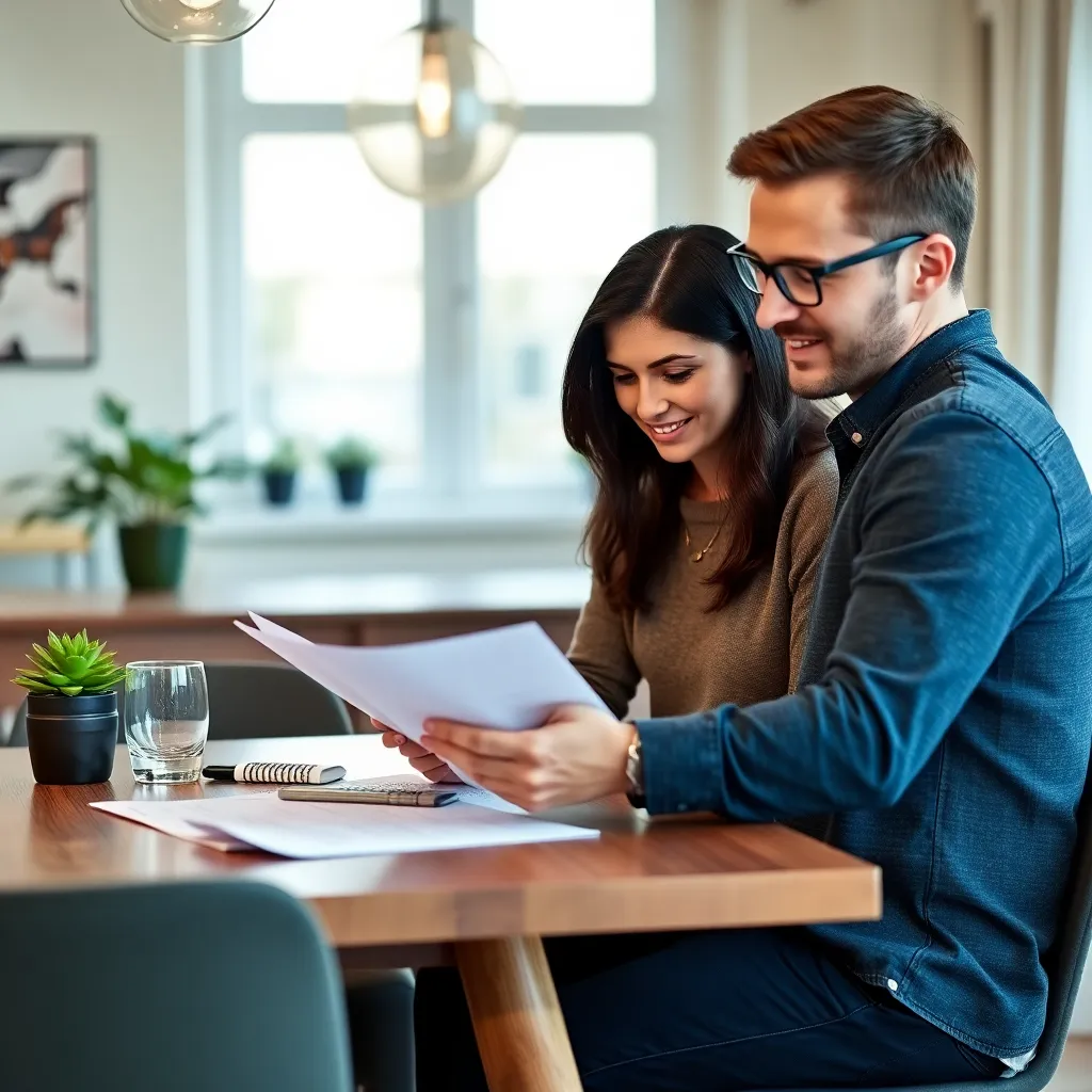 Persoon die budget plant met app en notities