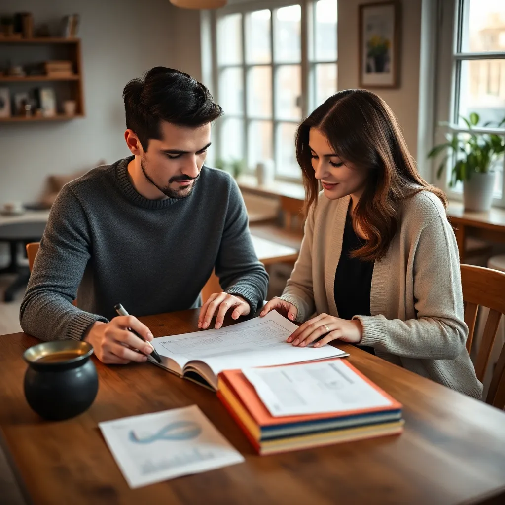 Jong koppel bespreekt hun financiële planning